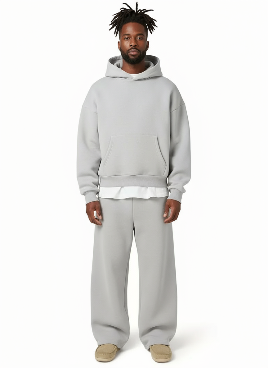 Ensemble jogging homme hoodie pantalon droit coordonné confort