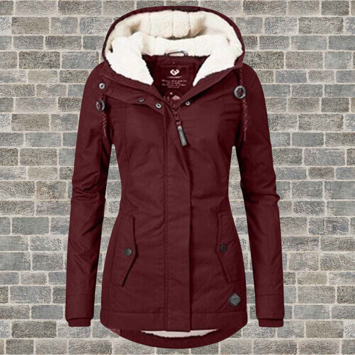 Manteau femme polyvalent capuche coupe enveloppante hiver
