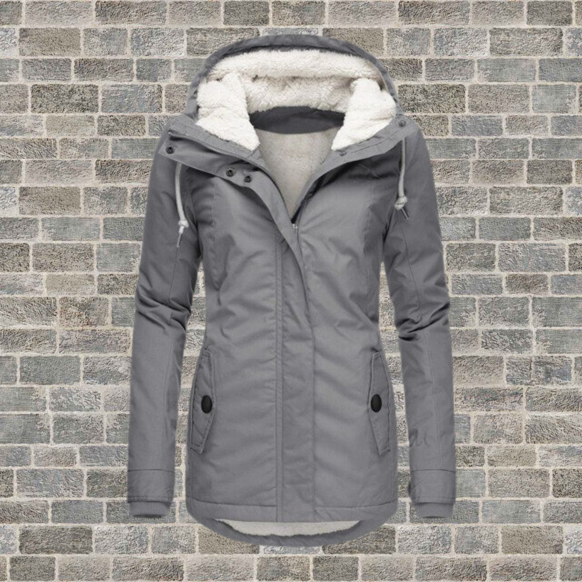 Manteau femme polyvalent capuche coupe enveloppante hiver