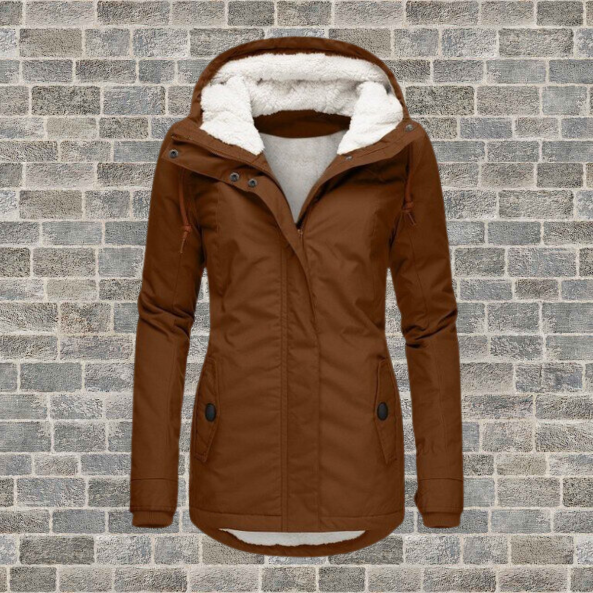 Manteau femme polyvalent capuche coupe enveloppante hiver