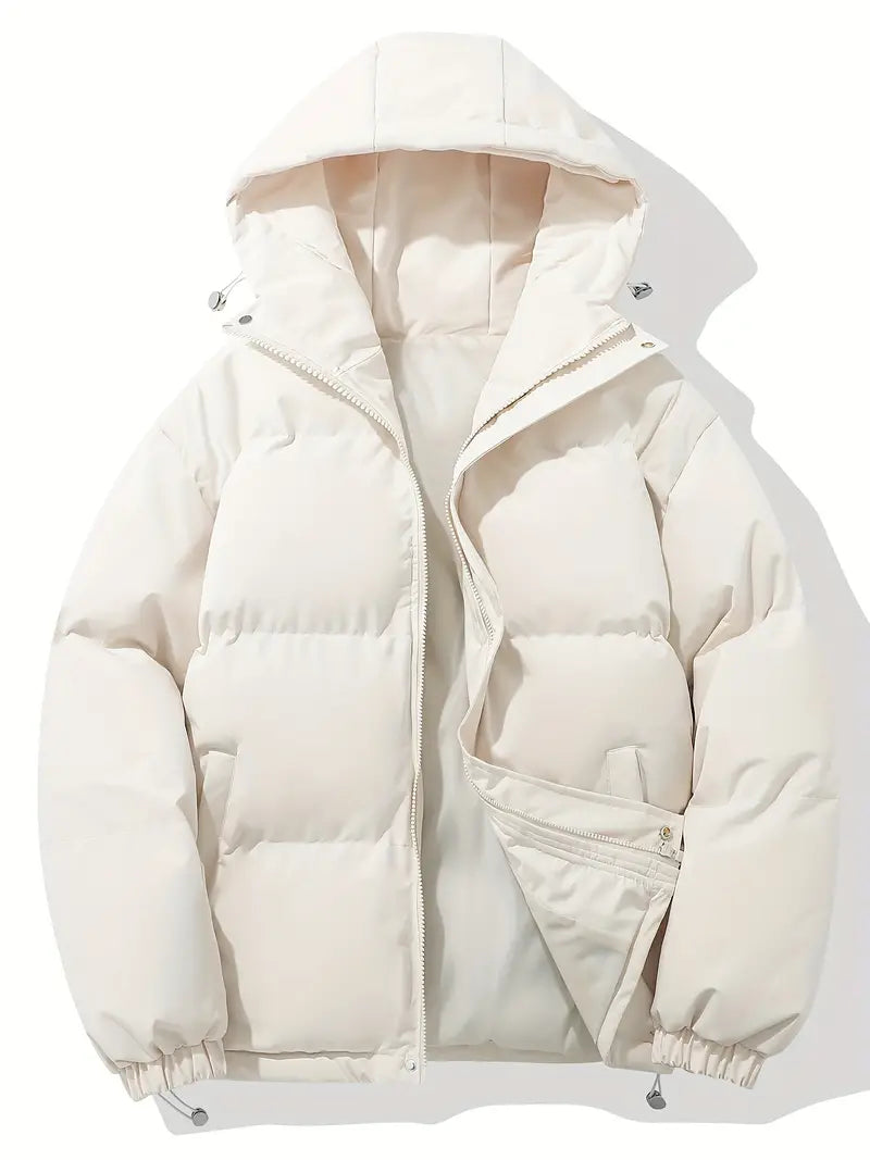 Chaqueta acolchada de invierno para hombre, con capucha integrada y aislamiento térmico