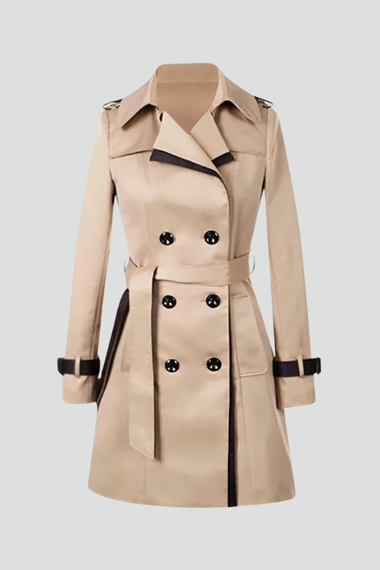 Trench da donna testurizzato, con cintura e vestibilità aderente, per l’autunno