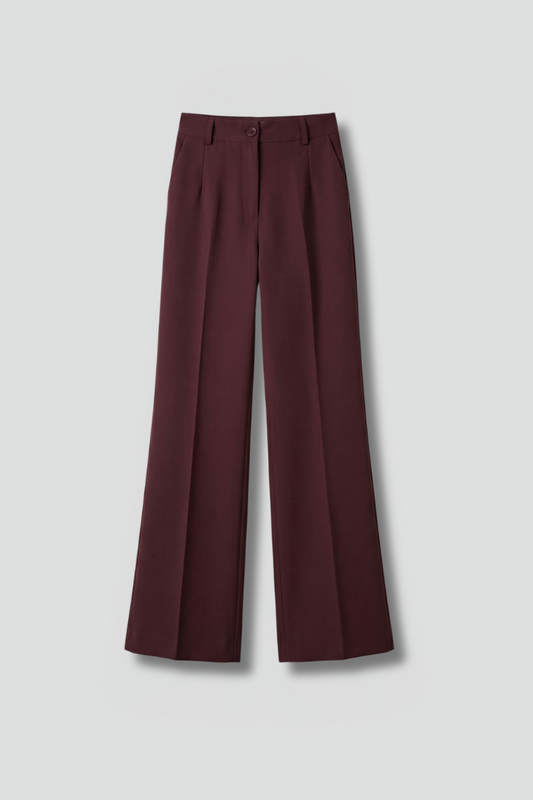 Pantalón de cintura alta para mujer, pierna recta, estructurado y elegante