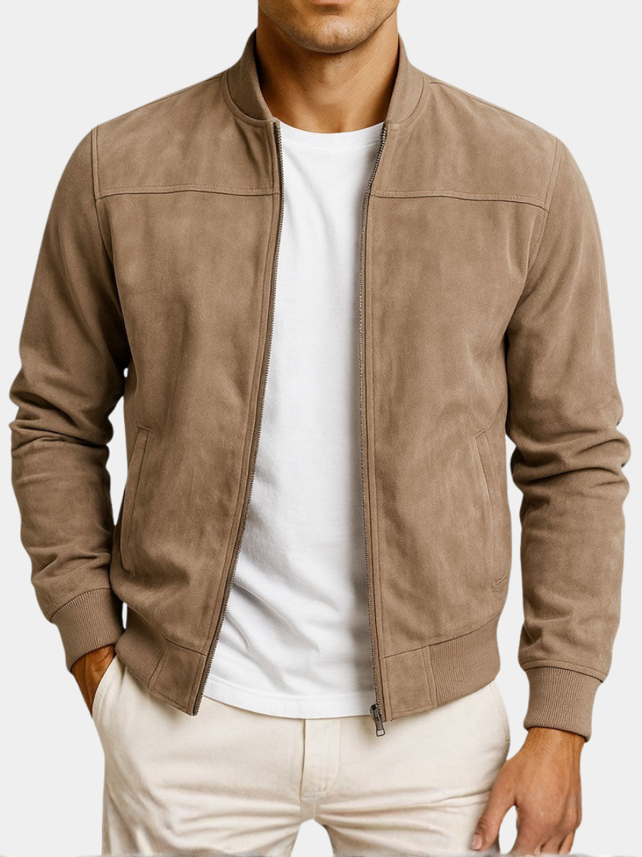 Veste homme daim véritable finition mate style urbain