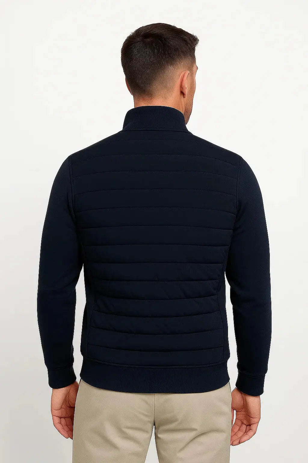 Veste Hybride Devant Matelassé Manches Maille pour Homme