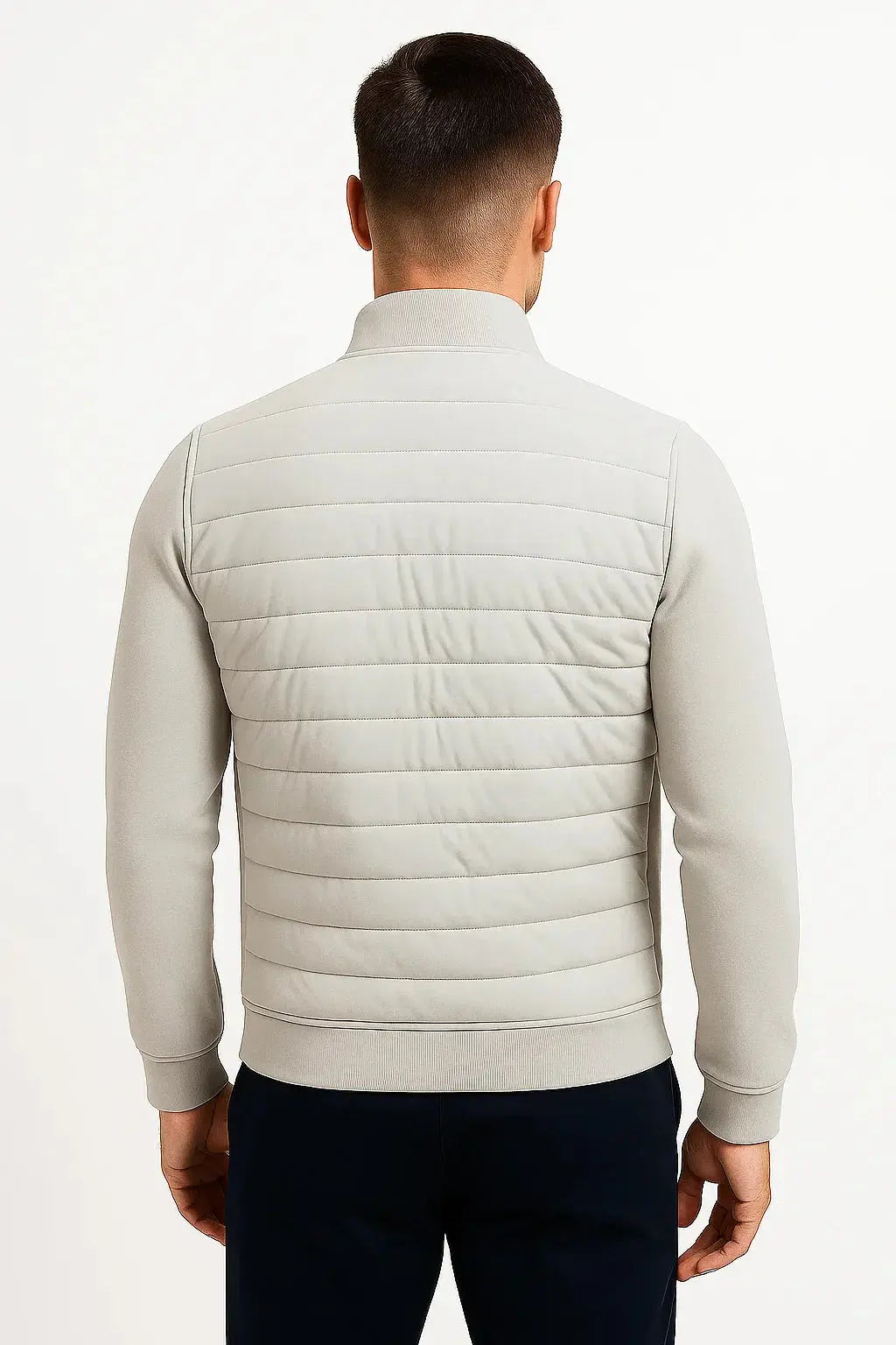 Veste Hybride Devant Matelassé Manches Maille pour Homme