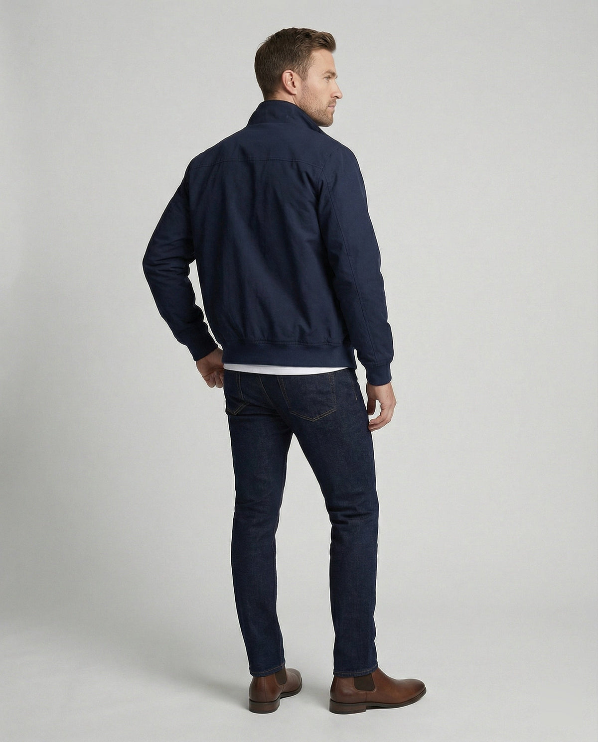 Veste Harrington homme coupe décontractée structurée classique