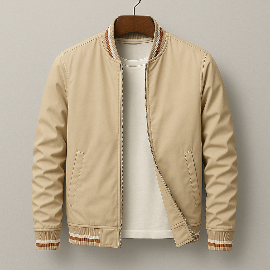 Blouson Bombardier Bords Côtelés Rayés pour Homme