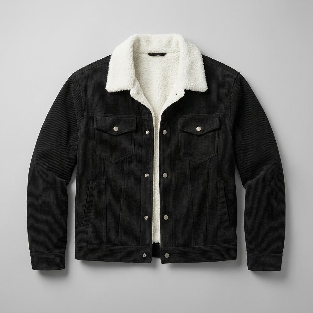 Men's textured corduroy jacket with a relaxed fit