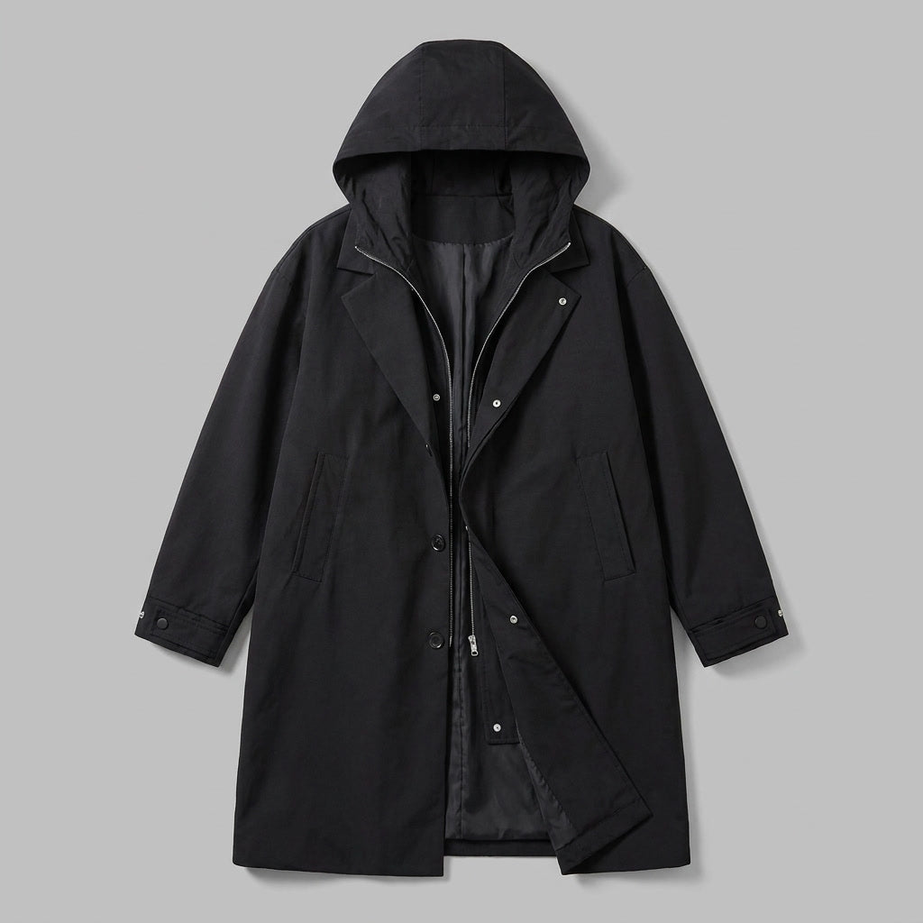 Klasický pánský kabát typu overcoat s přiléhavým střihem v nadčasovém stylu
