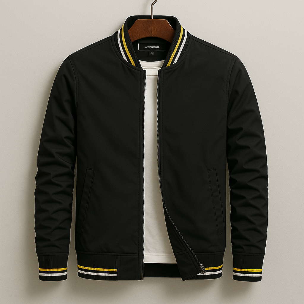 Blouson Bombardier Bords Côtelés Rayés pour Homme