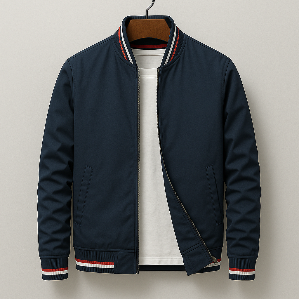 Blouson Bombardier Bords Côtelés Rayés pour Homme