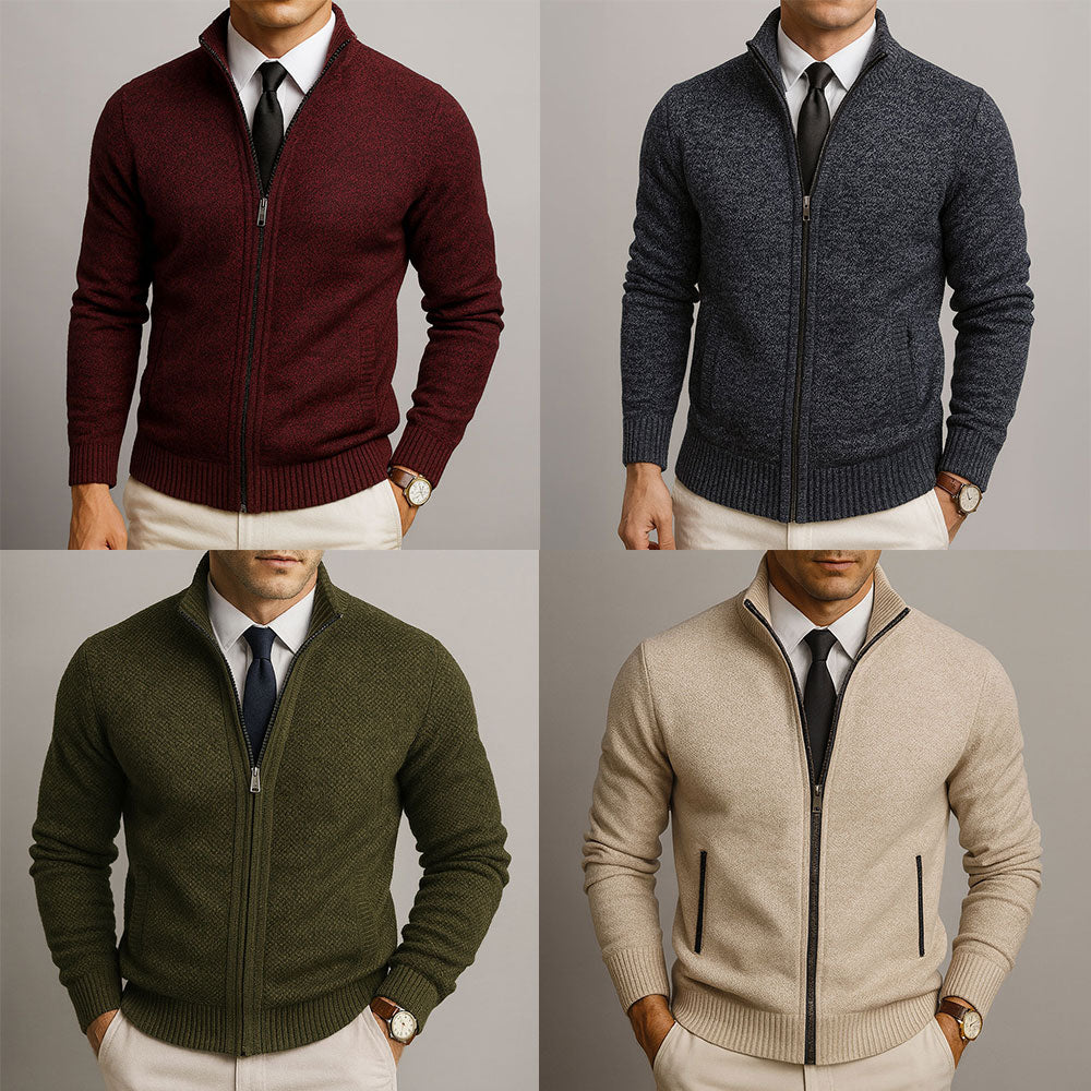 Cardigan homme laine premium coupe ajustée raffiné hiver