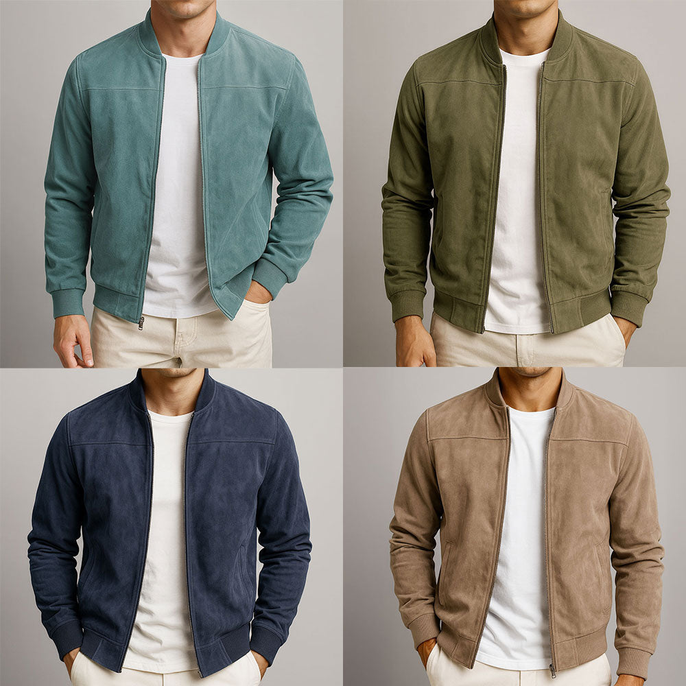 Veste homme daim véritable finition mate style urbain