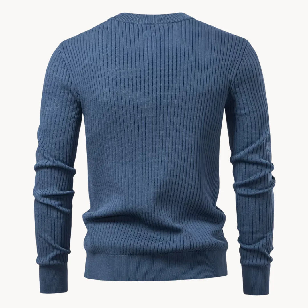 Pull homme col rond boutonné usage quotidien confort smart