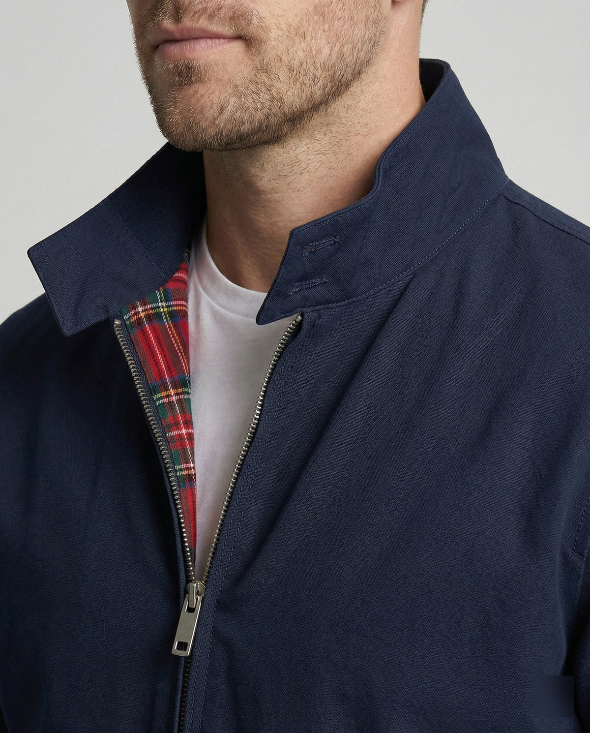 Veste Harrington homme coupe décontractée structurée classique