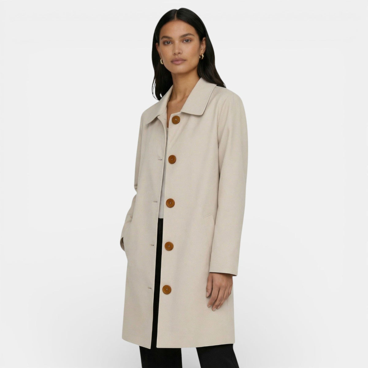 Trench midi femme léger imperméable mi-saison élégant