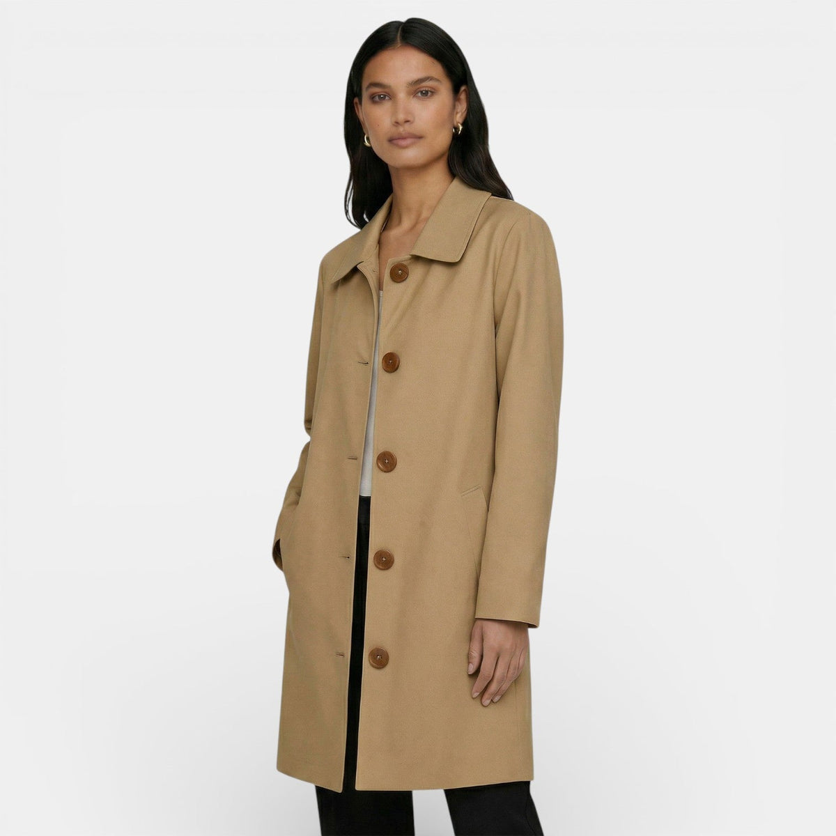 Trench midi femme léger imperméable mi-saison élégant