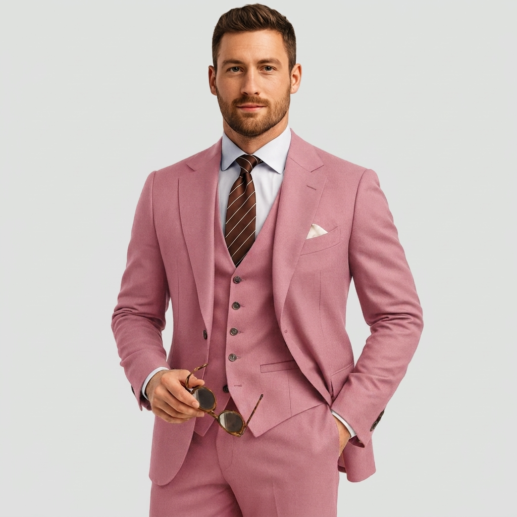 Pánský elegantní třídílný oblek se sakem, vestou a kalhotami