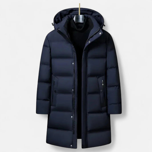 Prémiová pánská zimní parka s kapucí a zateplením, elegantní celoplošné provedení