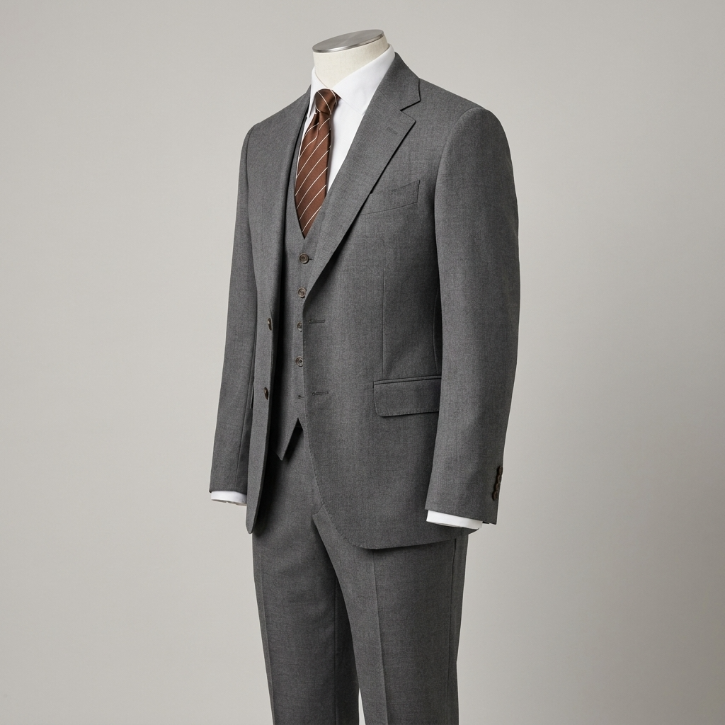 Pánský elegantní třídílný oblek se sakem, vestou a kalhotami