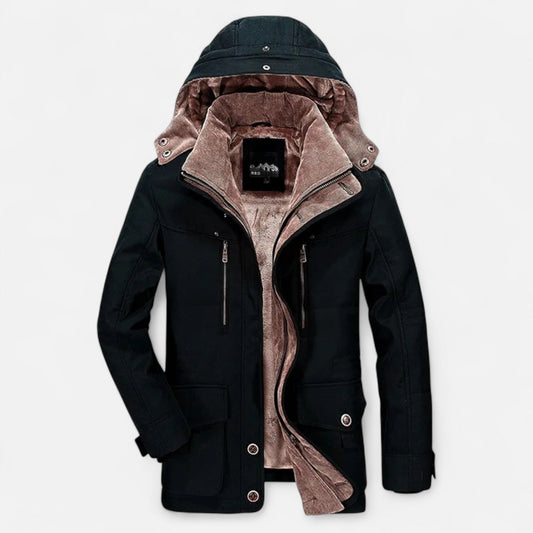 Parka homme épaisse matelassée capuche grand froid élégante