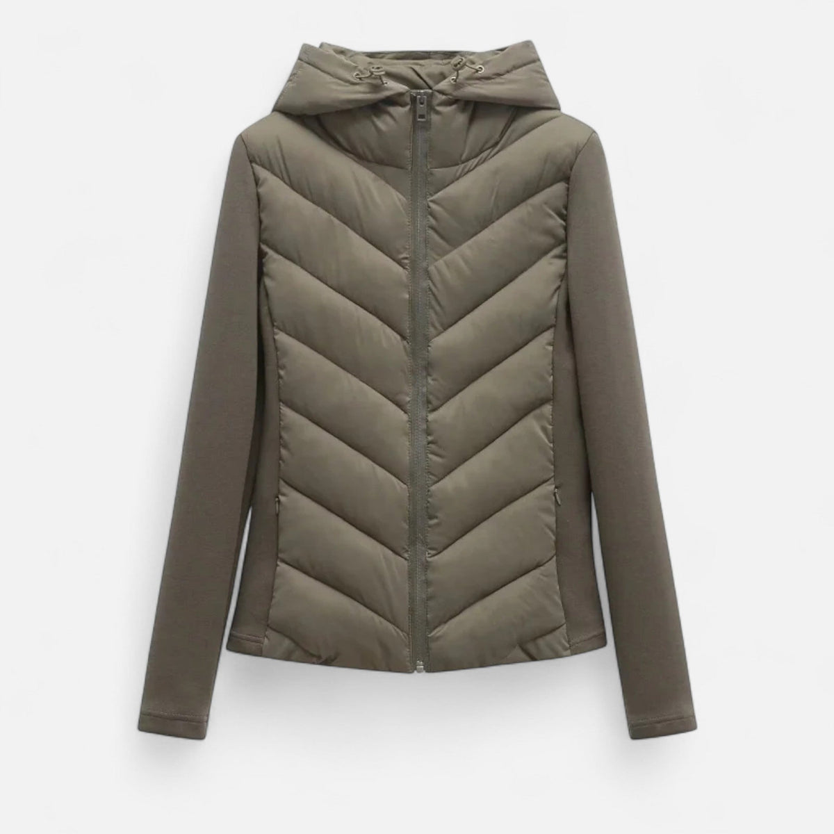 Doudoune longue femme capuche patchwork isolation hiver