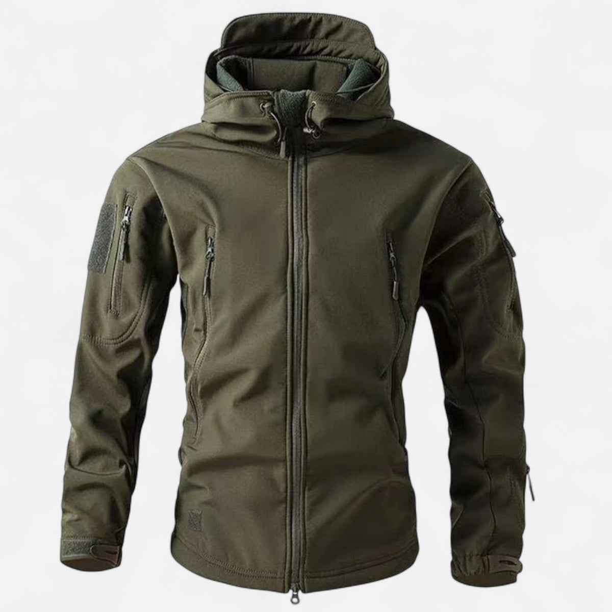 Men’s breathable waterproof softshell jacket with hood for outdoor wear