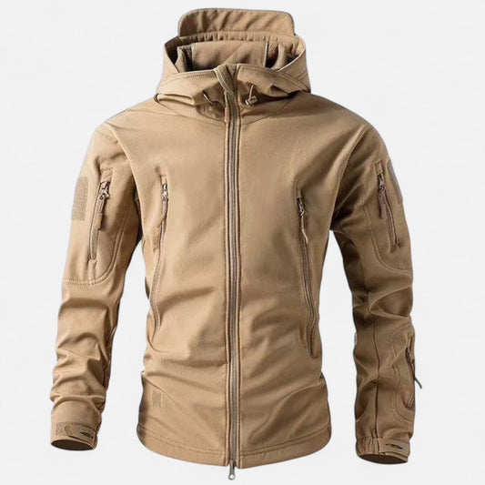 Giacca softshell impermeabile da uomo, traspirante, con cappuccio per l’outdoor