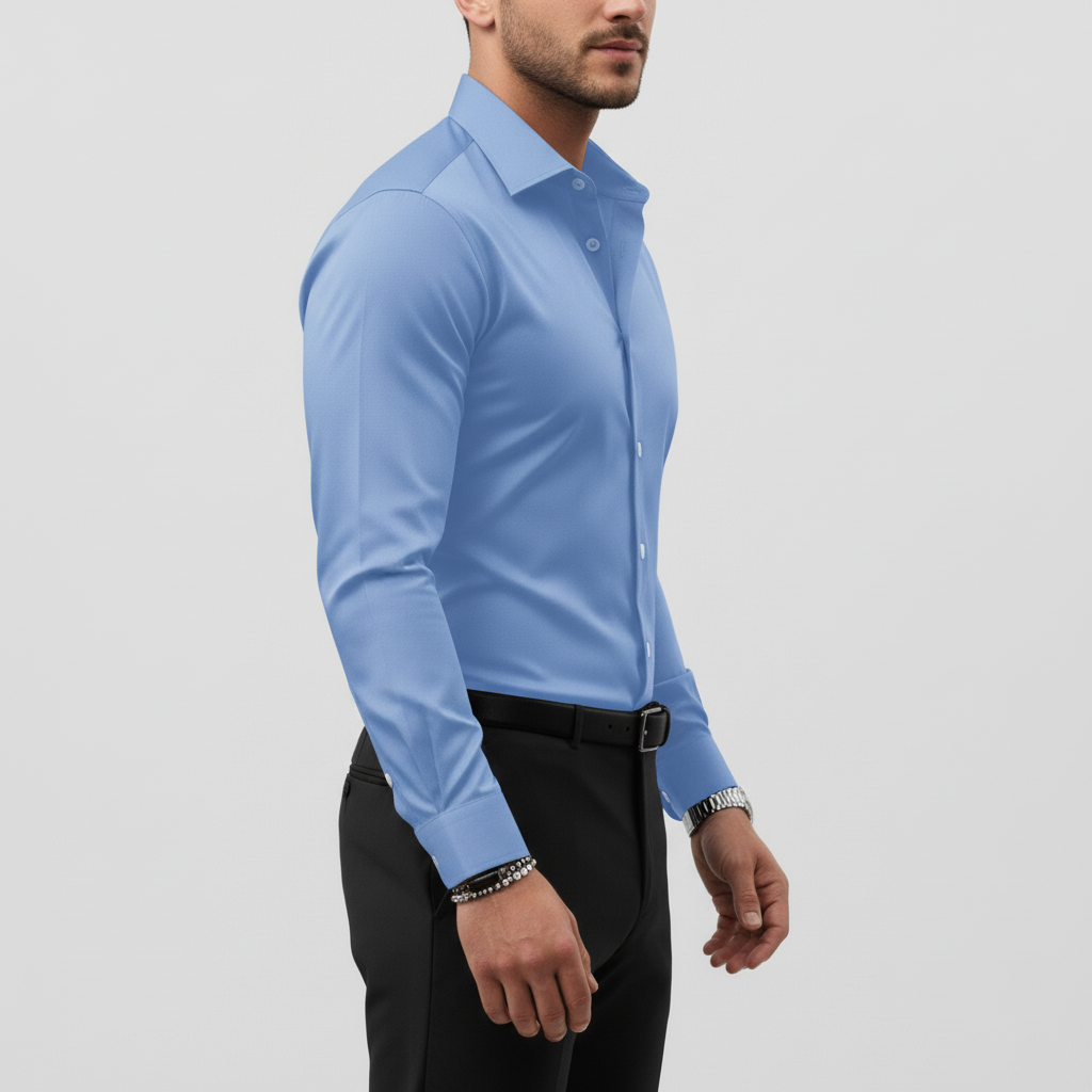 Camicia da uomo slim a maniche lunghe, curata e versatile