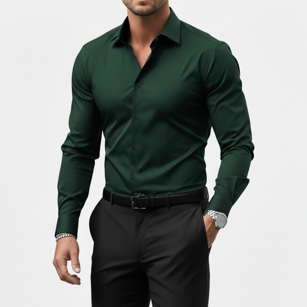 Camicia da uomo slim a maniche lunghe, curata e versatile