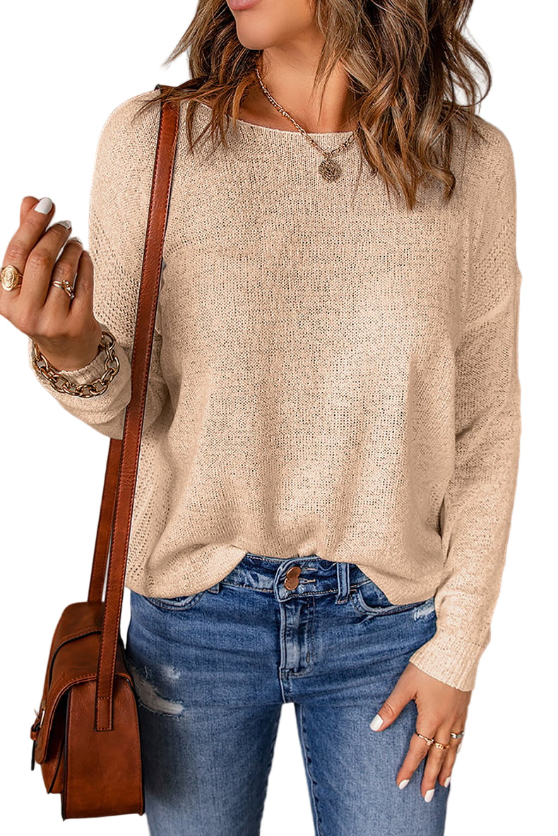 Pull en Laine Chameau Col Rond Coupe Ample pour Femme