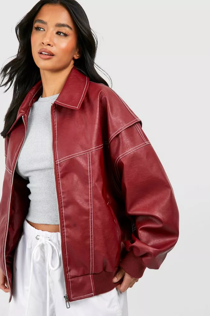 Dámská oversized bomber bunda v trendy ležérním stylu