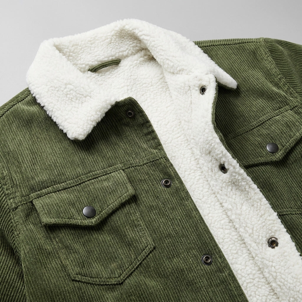 Men's textured corduroy jacket with a relaxed fit