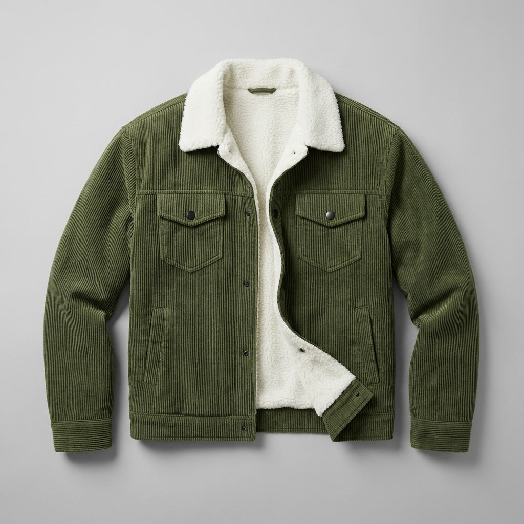 Men's textured corduroy jacket with a relaxed fit