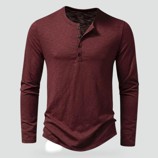 Camiseta de manga larga de algodón suave con estampado informal para hombre