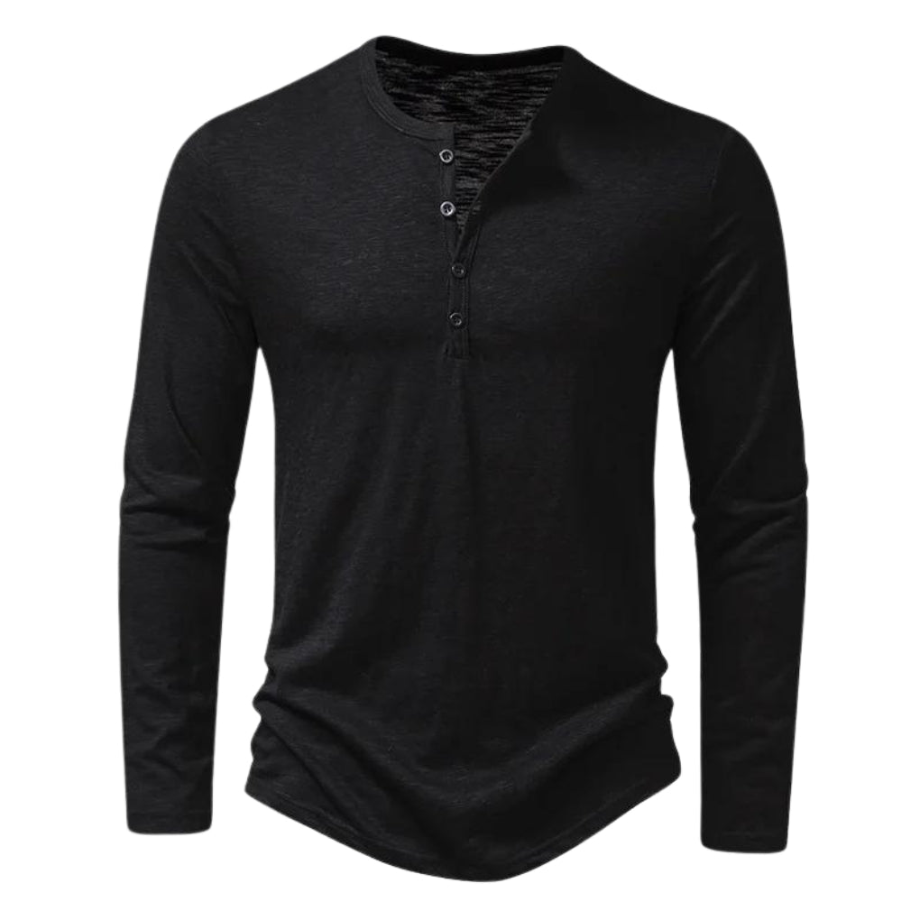 Camiseta de manga larga de algodón suave con estampado informal para hombre