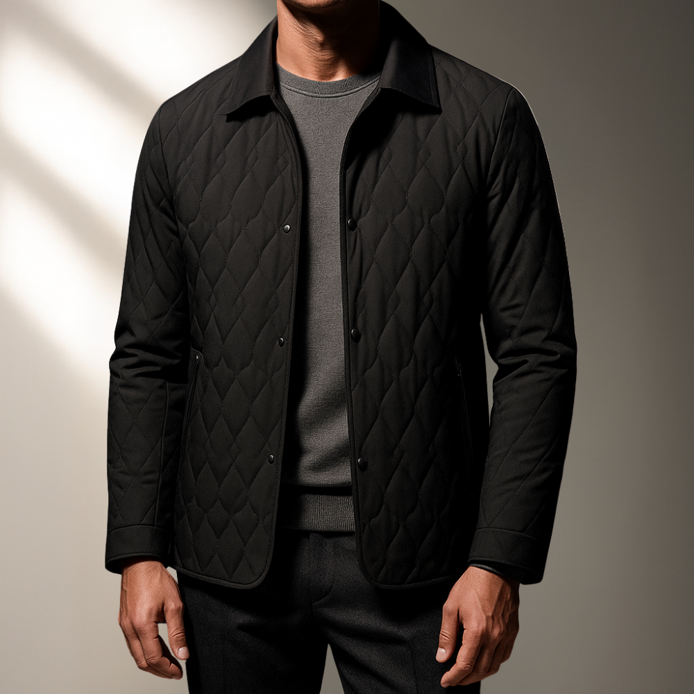 Chaqueta acolchada para hombre de corte elegante y aislamiento para otoño e invierno