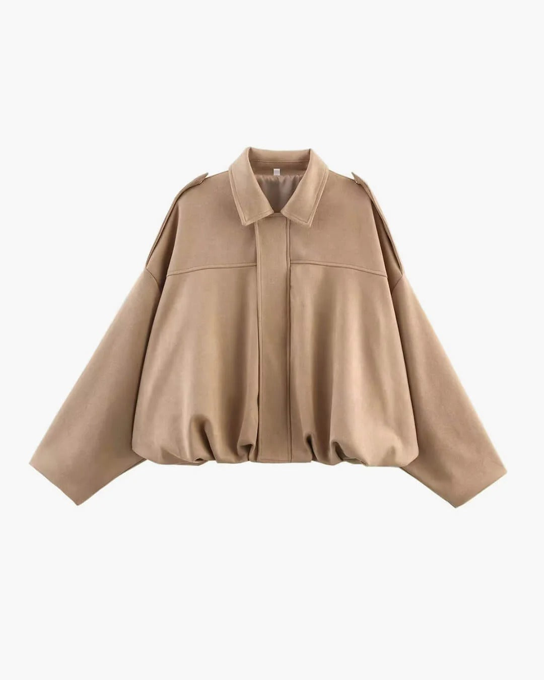 Bomber femme faux daim col structuré finition mate élégante