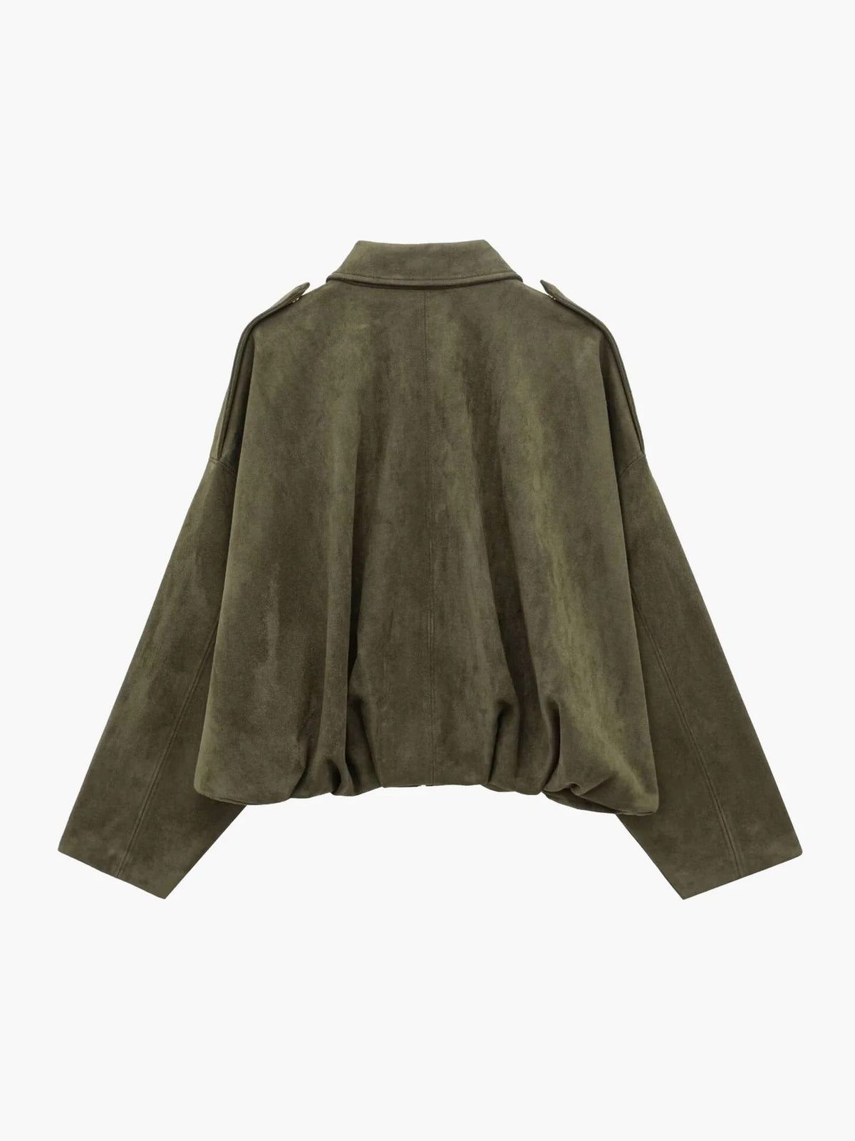 Bomber femme faux daim col structuré finition mate élégante
