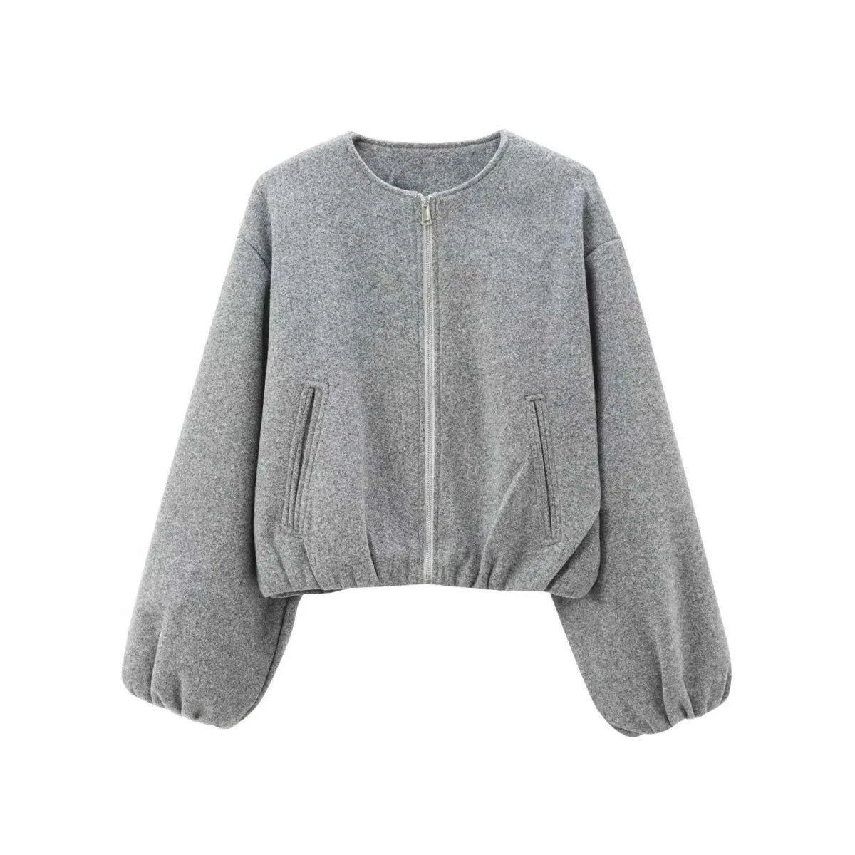 Veste bomber femme légère col rond bas élastique moderne