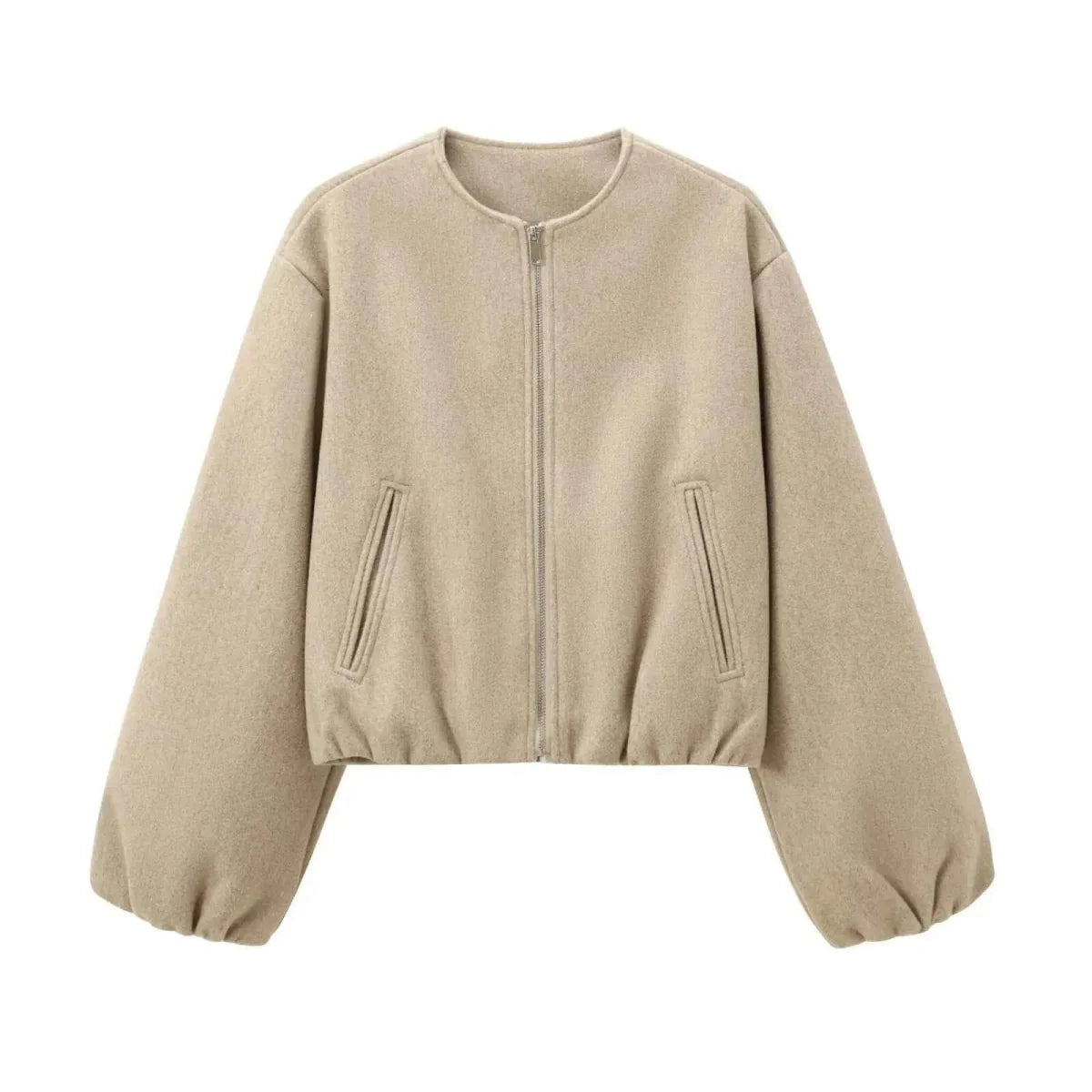 Veste bomber femme légère col rond bas élastique moderne
