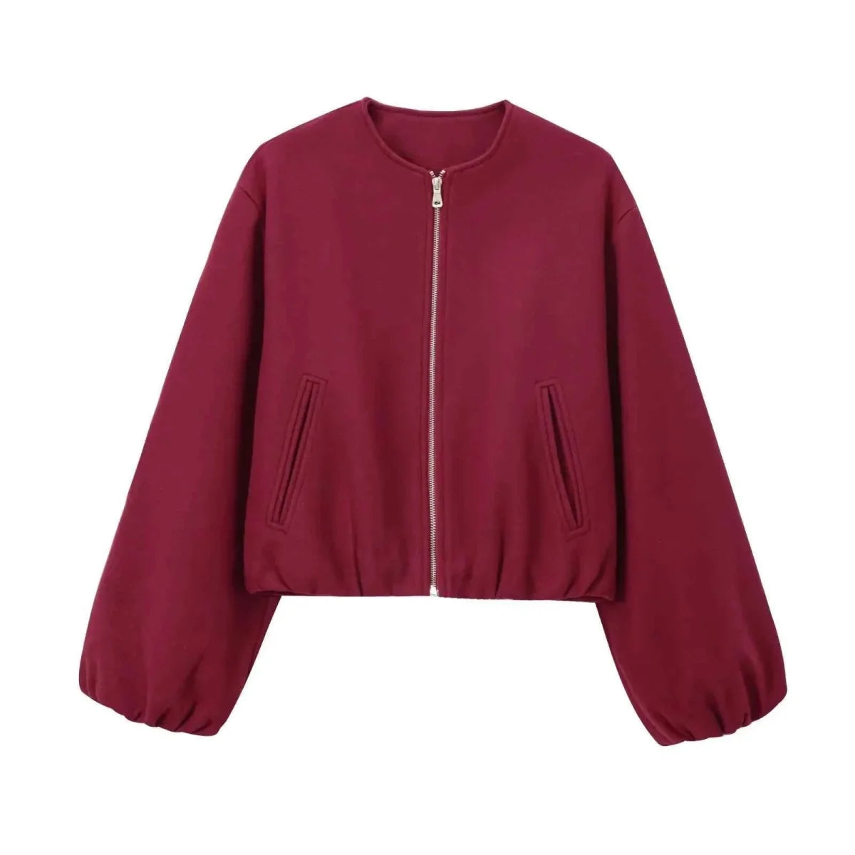Veste bomber femme légère col rond bas élastique moderne