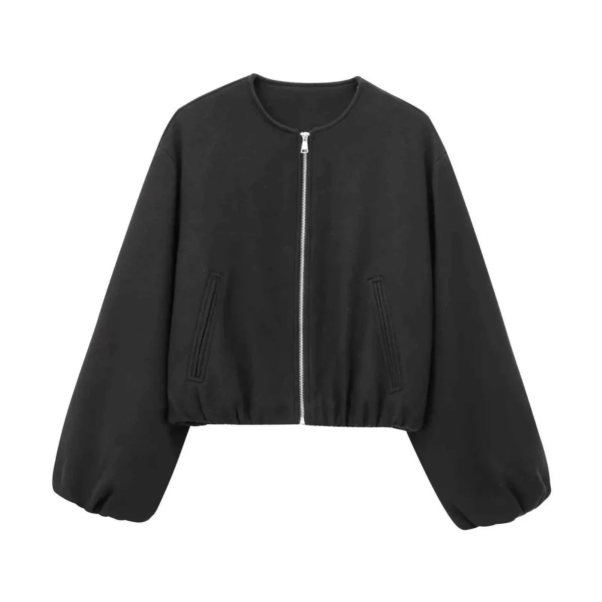 Veste bomber femme légère col rond bas élastique moderne