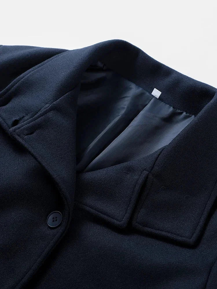 Women’s short coat with buttons, stand collar, elegant and modern