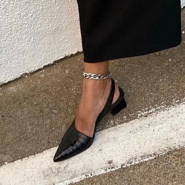 Talons femme orthopédiques imprimé croco semelle de soutien