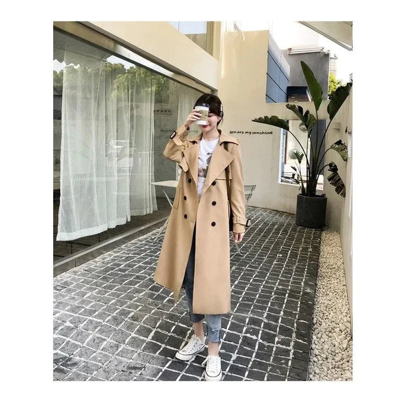 Trench-coat femme long double boutonnage coupe structurée