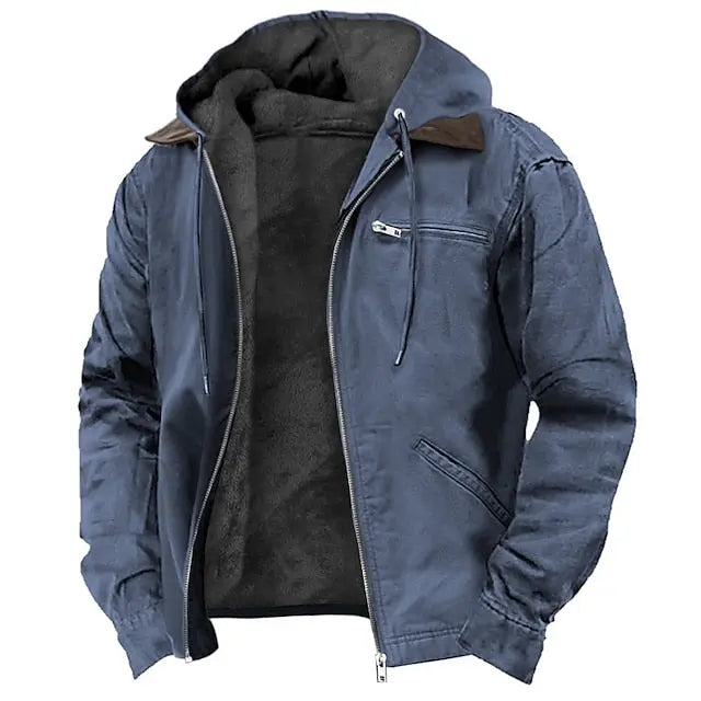 Veste Doublée Capuche Ajustable Chaude pour Homme
