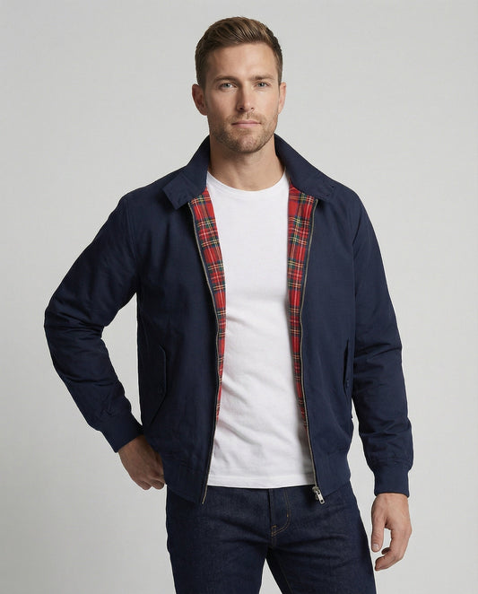 Giacca Harrington da uomo, dal taglio casual, strutturato e classico