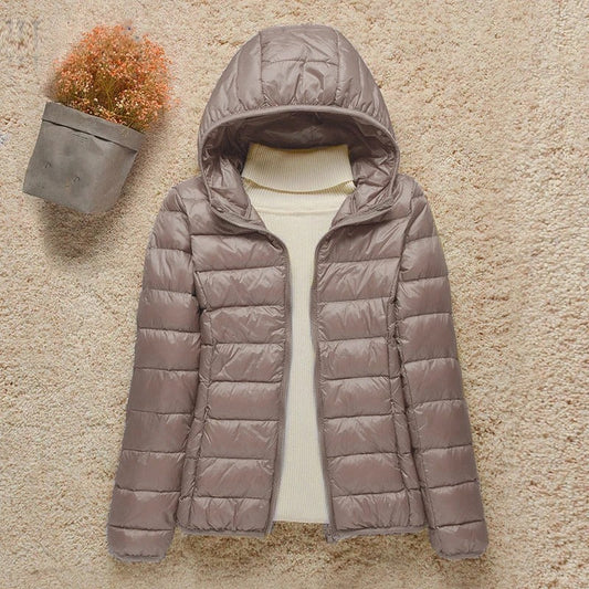 Women's lightweight down jacket with winter thermal insulation